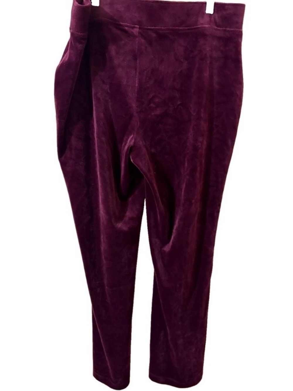 Dana Buchman Velvet Pants Womens Burgundy Velour Pull On Stretch size L